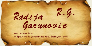 Radija Garunović vizit kartica
